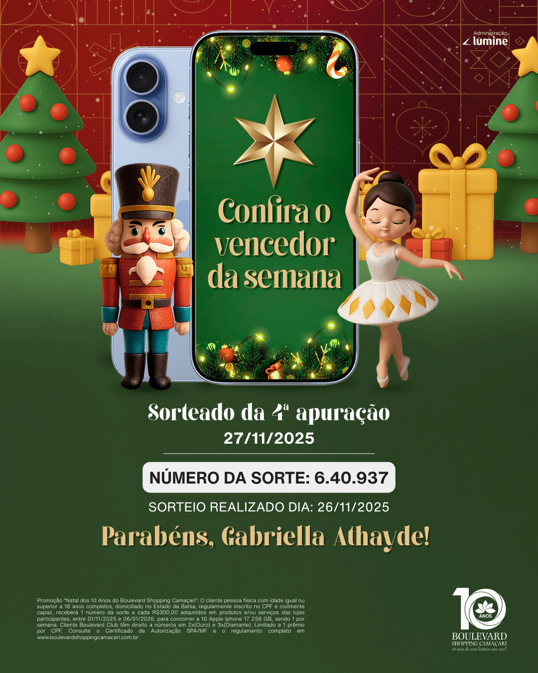 Boulevard Shopping Camaçari anuncia a quarta ganhadora da campanha “Um Clássico de Natal” Boulevard Shopping Camaçari anuncia a quarta ganhadora da campanha “Um Clássico de Natal”