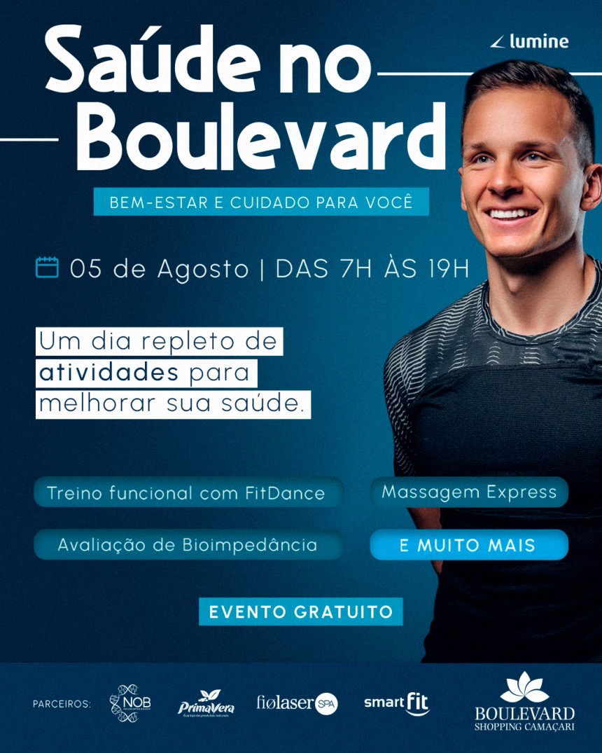 Dia Nacional da Saúde: Boulevard Shopping Camaçari oferece programação gratuita voltada ao bem-estar Dia Nacional da Saúde: Boulevard Shopping Camaçari oferece programação gratuita voltada ao bem-estar